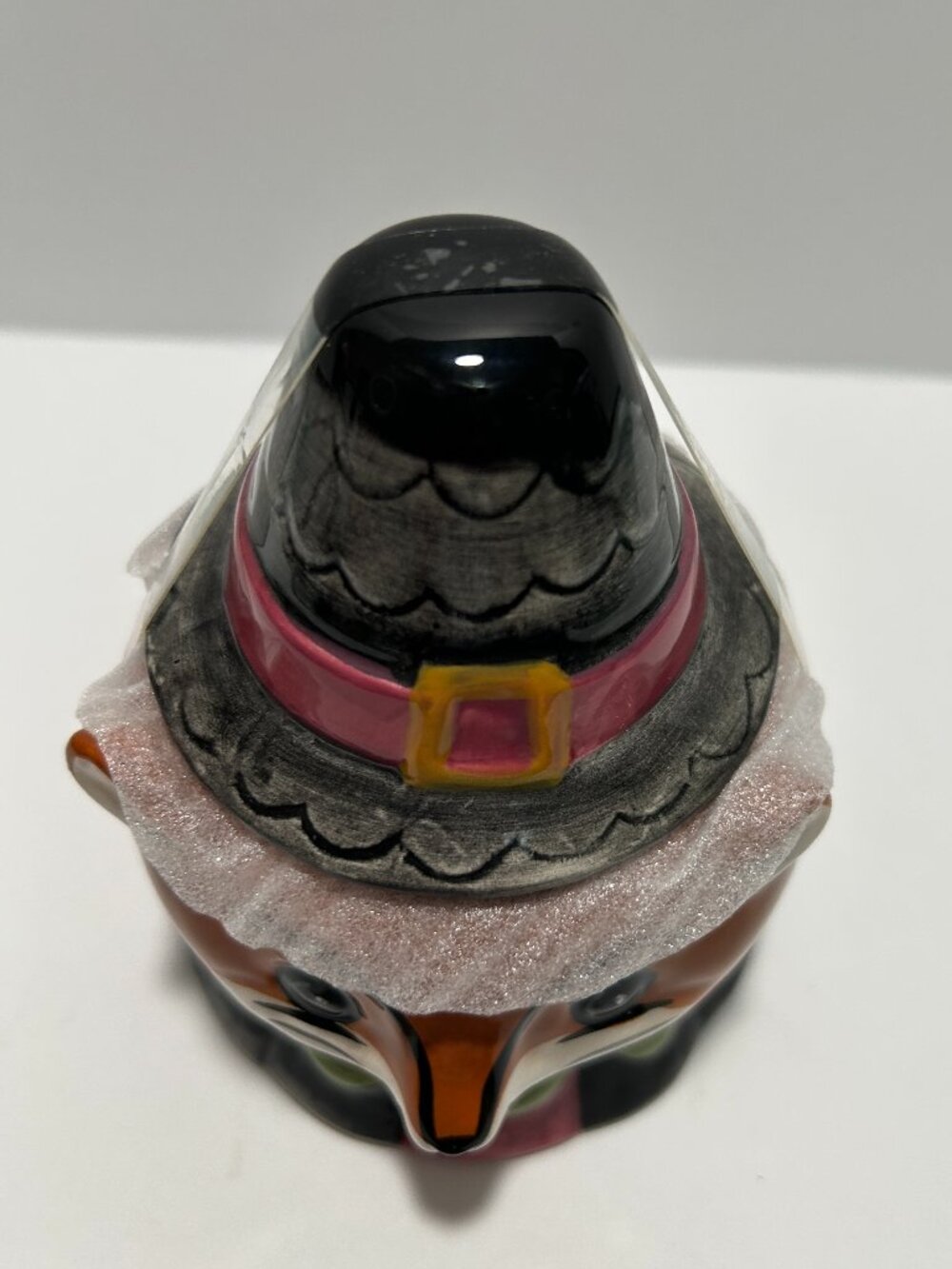 New 2026 Johanna Parker Thanksgiving Pilgrim Fox Critter Bowl Lidded Candy Jar - Picture 5 of 6